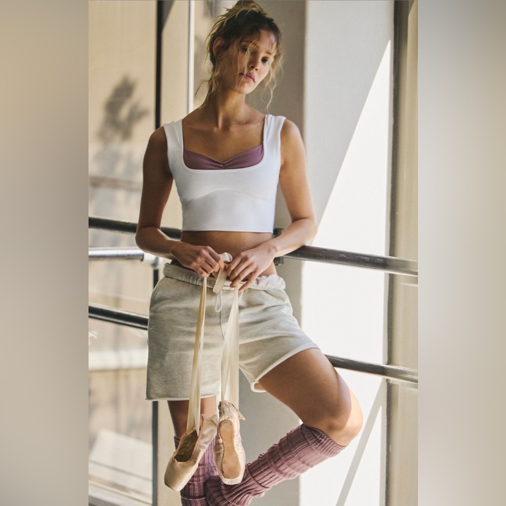 FP Movement| ‘Sweet Stretch’ White Cami Crop Tank Top